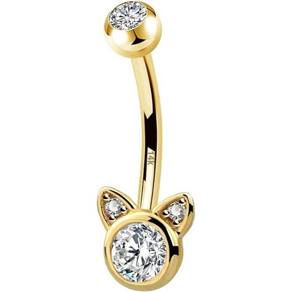COCHARM 14K Gold Belly Button Rings for Women