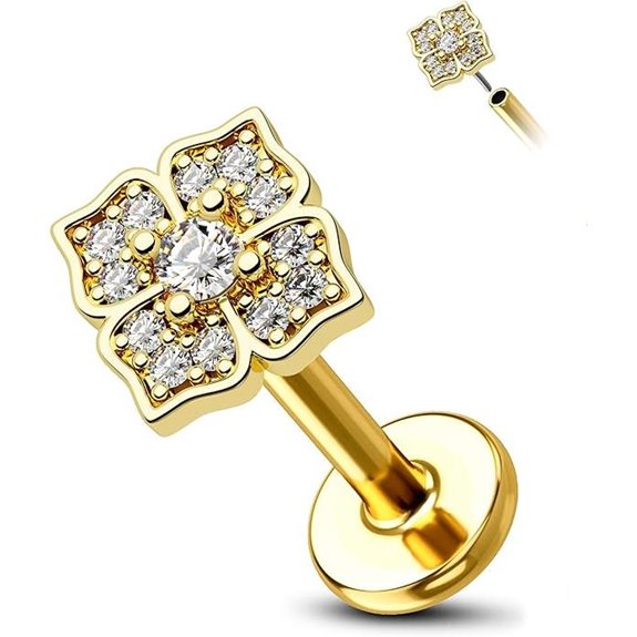 COCHARM 14K Gold Cartilage Tragus Earring Set