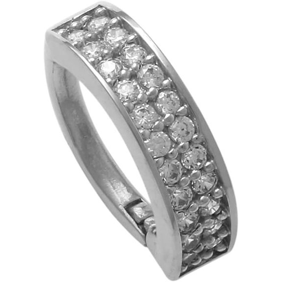 ANYGOLDS 14K Solid Gold Cubic Zirconia Hoop Earring