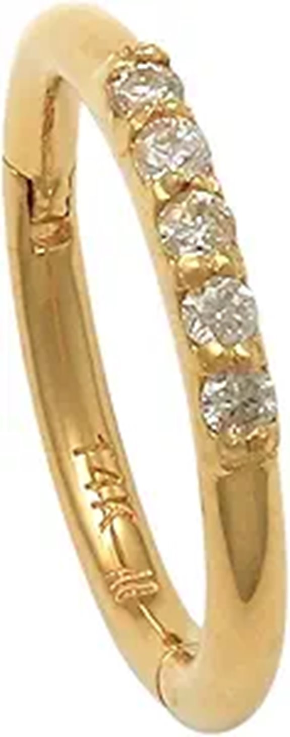 ANYGOLDS 14k Gold Diamond Hoop Earring