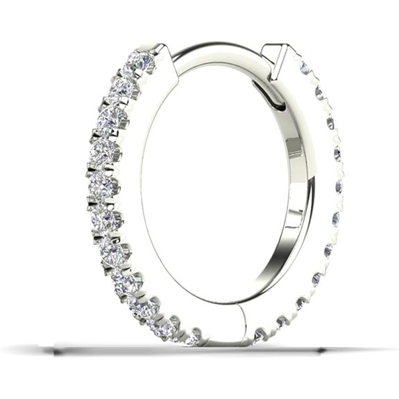 ANYGOLDS 14K Gold Diamond Hoop Earrings