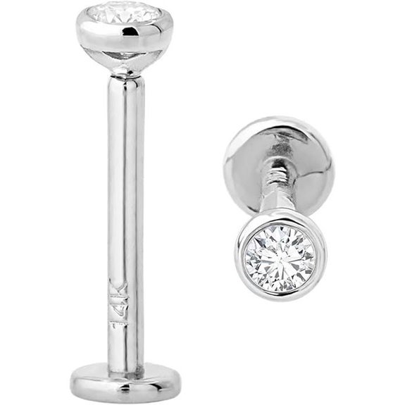 14K Gold Diamond Labret Monroe Studs