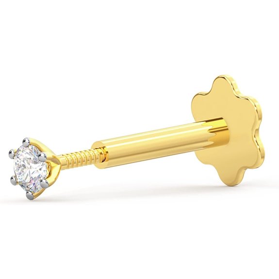 EternalDia 14K Gold Diamond Nose Ring in G-H/I1-I2