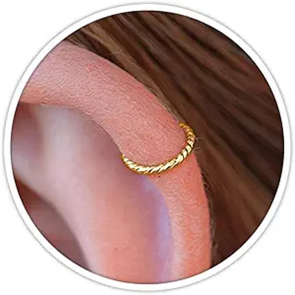 14k Gold Filled Cartilage Hoop Earrings for Women