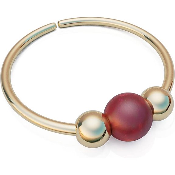 Jolliz Red Opal Nose Ring - 14k Gold Filled Nose Piercing hoop