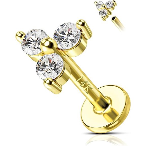 COCHARM 14K Gold Helix Cartilage Earring Stud