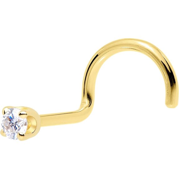 14k Gold Nose Ring with Lab Grown Diamond