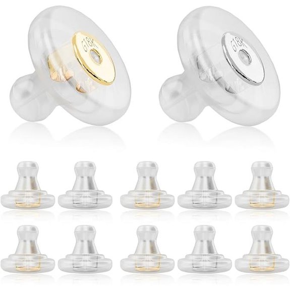 Hypoallergenic Gold Locking Earring Backs (12 pcs)