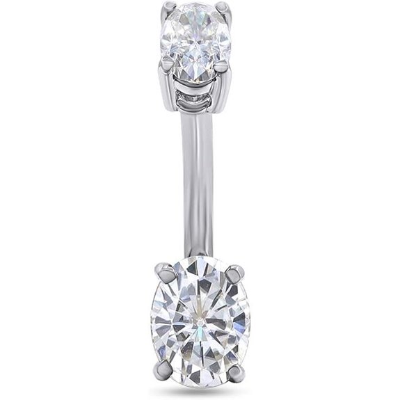 Lab Created Moissanite Belly Button Ring in Gold