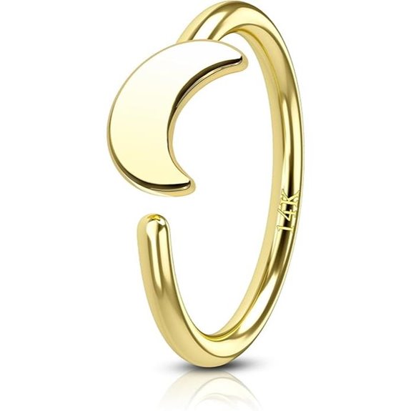 COCHARM 14K Gold Nose Hoop Piercing for Women Men