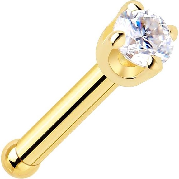 14k Gold Nose Ring with Lab Grown Diamond