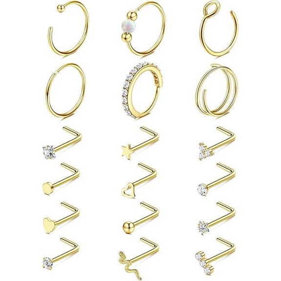 Jstyle 14K Gold Nose Rings for Women & Men