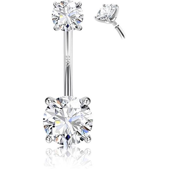 FIASASO Titanium Gold Plated Belly Button Ring