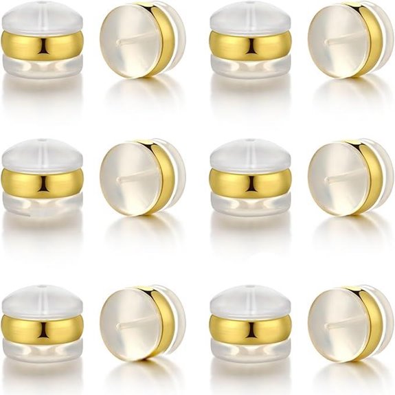 Silicone Earring Backs with 18K Gold Plating