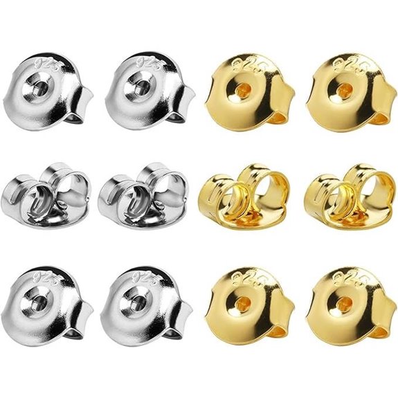 DELECOE 14K Gold Plated Earring Backs (Sterling Silver)
