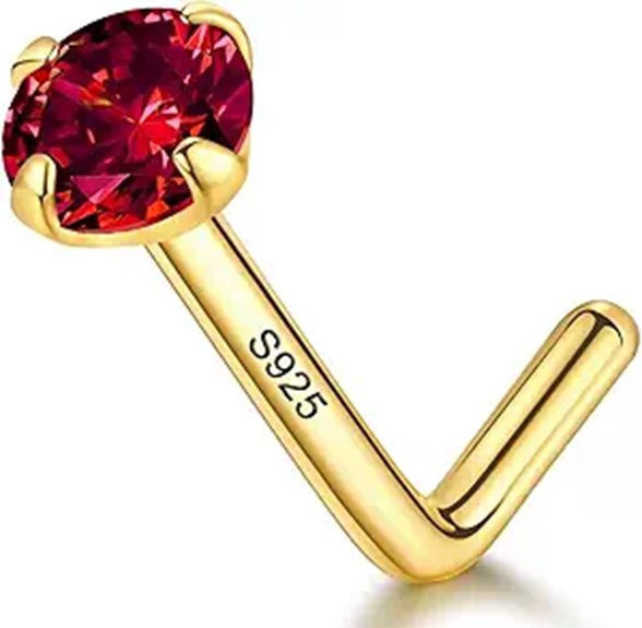LuckyJewus 14k Gold Plated Sterling Silver Nose Ring