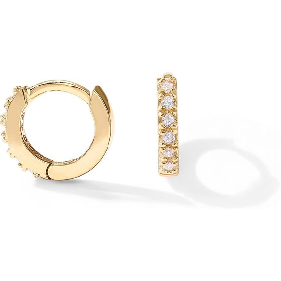 PAVOI 14K Gold Plated Sterling Silver Huggie Earrings