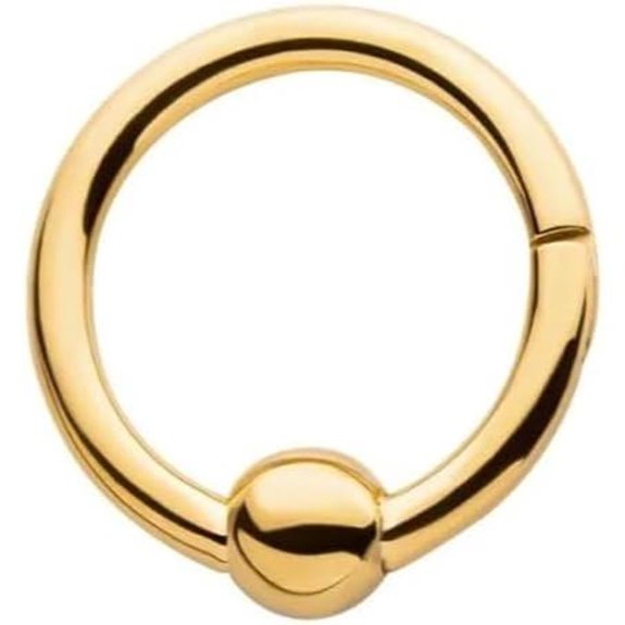 Pierced Owl Gold PVD Titanium Bead Ring Hinged