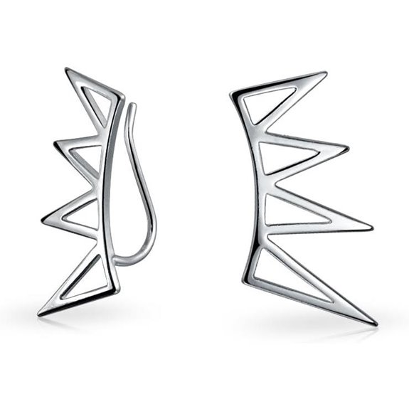 Minimalist Geometric Pyramid Spike Earrings in 14K Gold