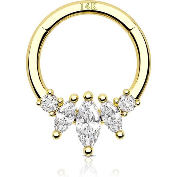COCHARM 14K Gold Septum Rings and Piercing Jewelry