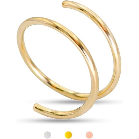 LuckyJewus Double Nose Ring Hoop in Gold/Silver