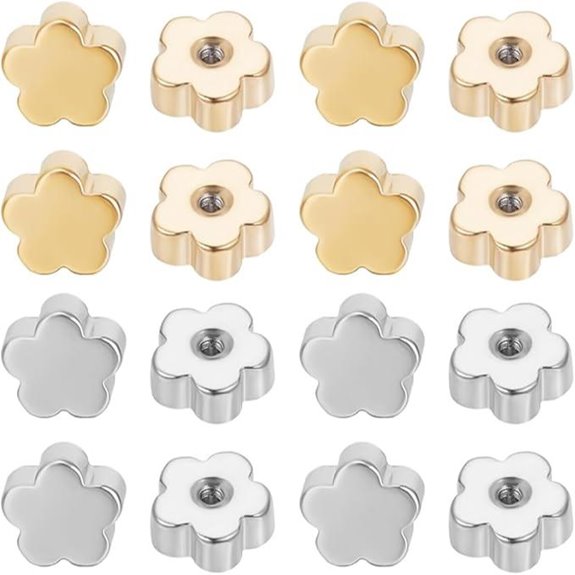 Beebeecraft 60Pcs Gold Stainless Steel Earring Backs