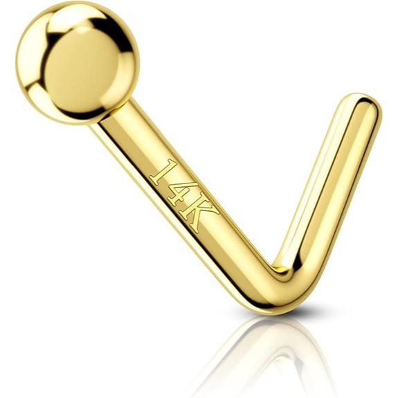 COCHARM 14k Gold Nose Stud with Star Moon Heart