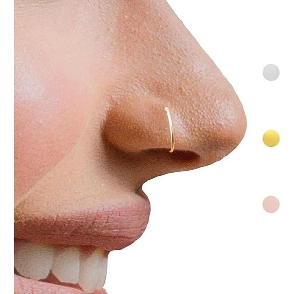 LuckyJewus Small Gold/Sterling Silver Nose Hoop