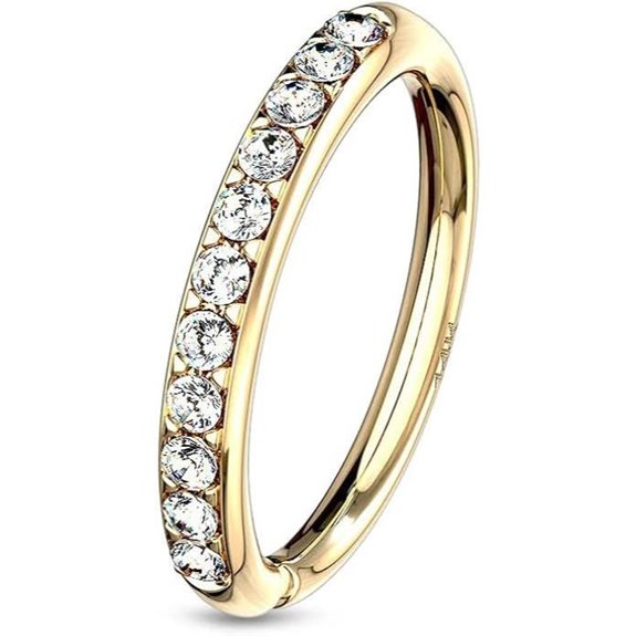 JewelryWeb 14K Gold Zirconia Seamless Nose Hoop