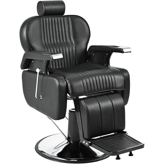 Heavy Duty Reclining Barber Chair with Swivel & Hydraulic