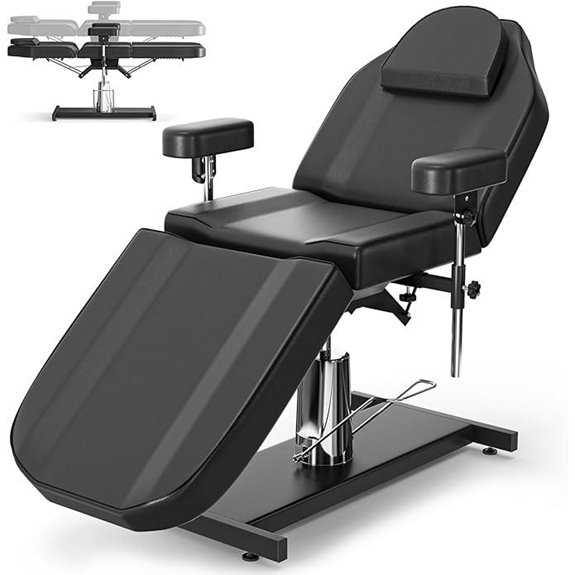 Hydraulic Tattoo & Esthetician Bed with 360° Swivel