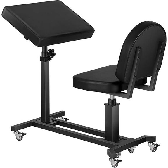 Poaremmy Hydraulic Tattoo Chair with Armrest and Wheels