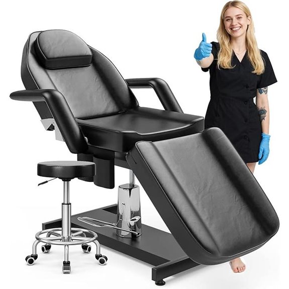 Icoget Hydraulic Tattoo & Eyelash Chair with Stool