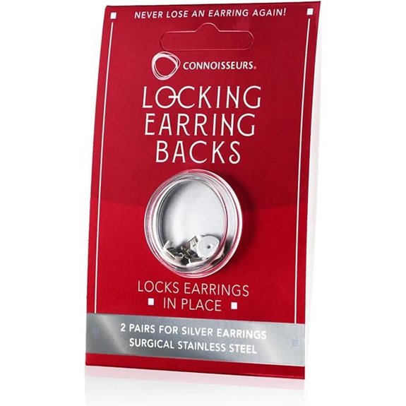 Connoisseurs Locking Earring Backs - Hypoallergenic Secure