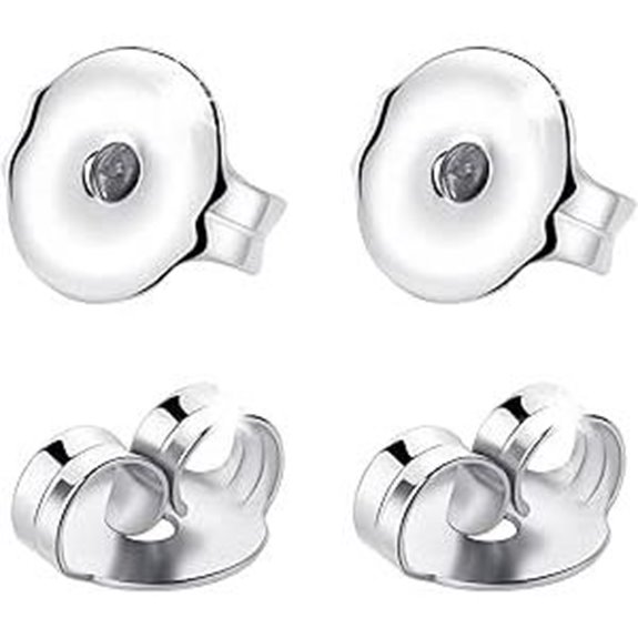VGACETI Titanium Earring Backs Hypoallergenic 4 Pairs