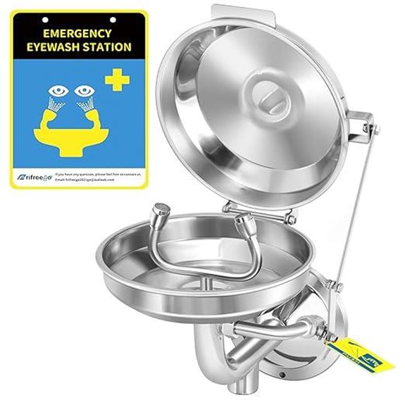 Industrial Wall-Mount Eye Wash Station with Cover