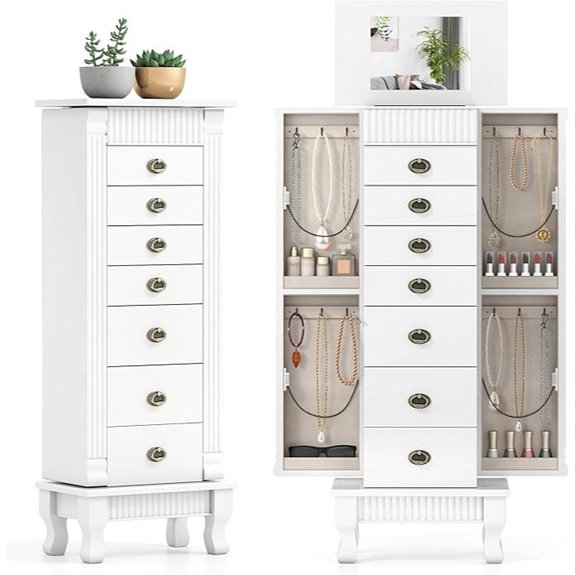 Giantex Jewelry Cabinet with Mirror and Storage