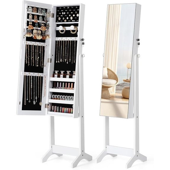 Nicetree Jewelry Cabinet with Mirror and Lock