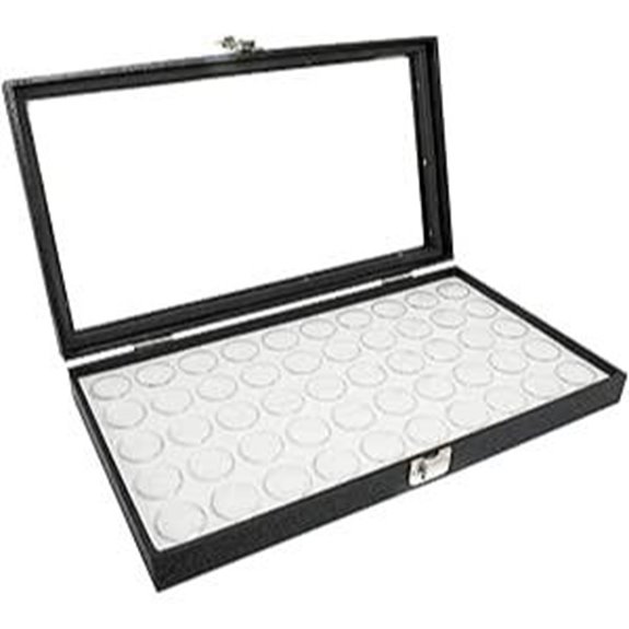 Large Jewelry Display Case with Gems and Storage