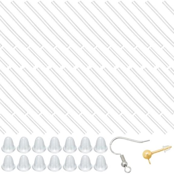 Beebeecraft 200Pcs Earring Sleeves and Ear Nuts
