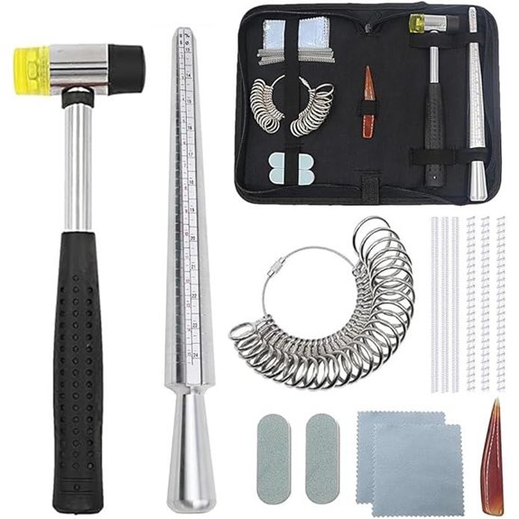 Ring Sizer Mandrel Set with Jewelry Hammer