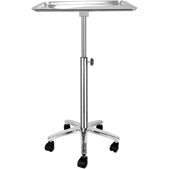 Premium Metal Extra Large Salon Tray Medical Tray Mayo Stand with Wheels