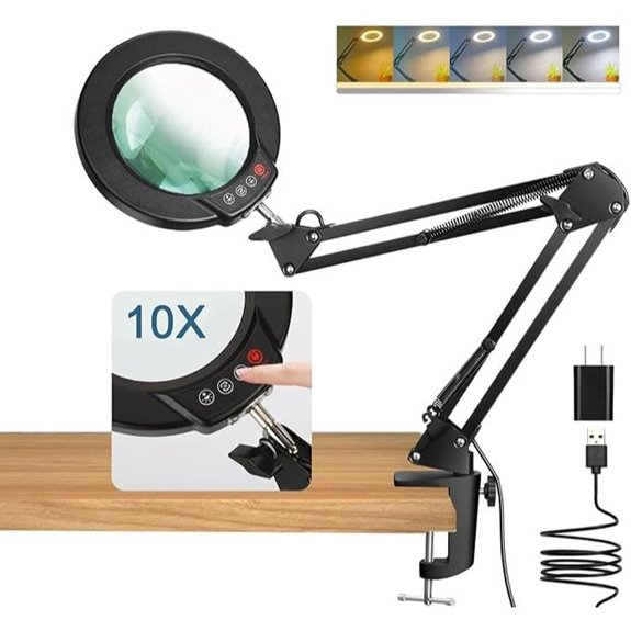 led dimmable magnifying clamp
