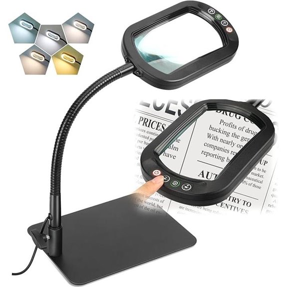 lighted rectangular magnifying glass