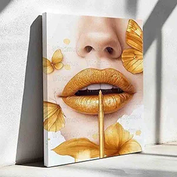 Windmuk Lip Piercing Canvas Wall Art for Home or Office