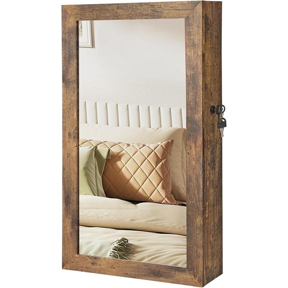 SONGMICS Lockable Jewelry Cabinet with Mirror