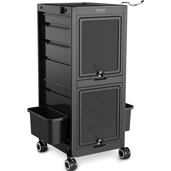 TASALON Lockable Salon Trolley with Drawers and Buckets