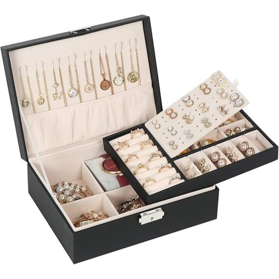 Jewelry Box for Women with Lock and Removable Tray