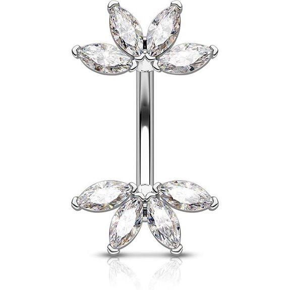 COCHARM Lotus Belly Button Rings 14G Navel Piercing