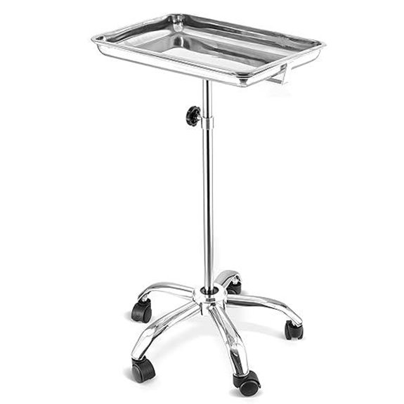 Houseables Mayo Stand with Wheels and Adjustable Height